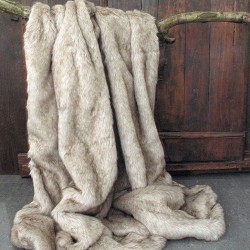 Tundra Wolf Faux Fur Throw | Large Faux Fur Throw | Sofa or Bed Throw