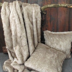 Tundra Wolf Faux Fur Throw | Large Faux Fur Throw | Sofa or Bed Throw