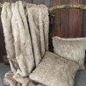 Beige Faux Fur Throw | Large Faux Fur Throw | Tundra Wolf Fur Throw