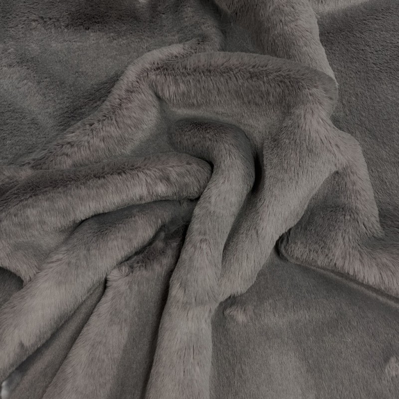 Gray Faux Fur Throw | Grey Fur Blanket | Richmond Graphite Throw