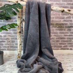 Gray Faux Fur Throw | Grey Fur Blanket | Richmond Graphite Throw