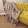 Groundhog Faux Fur Throw | Large Faux Fur Throws | Brown Sofa Throws