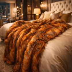 Plaid en fausse fourrure Zanzibar | Plaid en fausse fourrure Ginger | Couvre-lit en fausse fourrure Ginger