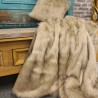 Beige Faux Fur Throw | Bed Faux Fur Throw | Long Haired Fur Throw