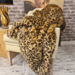 Leopard Print Faux Fur Throw | Animal Print Fur Throw | Leopard Throw