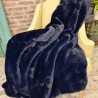 Richmond Navy Faux Fur Throw | Navy Blue Faux Fur Throw | Blue Blanket