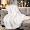 Plaid en fausse fourrure polaire de luxe | Plaids et couvertures de luxe en fausse fourrure crème
