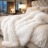 Deluxe Polar Faux Fur Throw | Luxury Cream Faux Fur Throws and Blankets