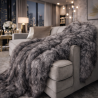 Luxury Faux Fur Throw | Long-Haired European Wolf Fur Blanket