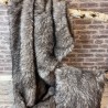 European Wolf Faux Fur Throw | Large Animal Fur Throw | Fur Bedspread