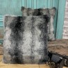 Black Wolf Faux Fur Cushions | Black Striped Fur Cushion Covers