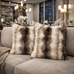 Coussin en fausse fourrure Loup italien | Coussins en fourrure | Housse de coussin en fausse fourrure