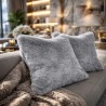 Grey Faux Fur Cushions | Grey Cushions | Ash Grey Fur Scatter Cushions