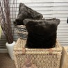 Rich Dark Brown Bison Faux Fur Cushion Covers | Brown Fur Cushions