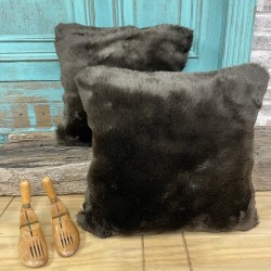 Brown Faux Fur Cushions | Brown Fur Cushion Covers | Brown Sofa Cushions