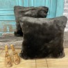 Rich Dark Brown Bison Faux Fur Cushion Covers | Brown Fur Cushions