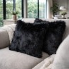 Coussin en fausse fourrure Ours Noir | Oreiller en fourrure noire | Coussins en fourrure noire