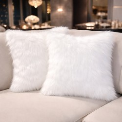 Cream Faux Fur Cushions | Cream Cushions | Deluxe Polar Cushion Covers