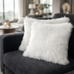 Cream Faux Fur Cushions | Cream Cushions | Deluxe Polar Cushion Covers
