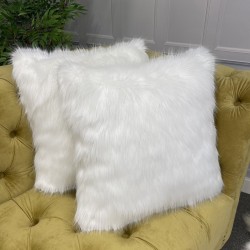 Cream Faux Fur Cushions | Cream Cushions | Deluxe Polar Cushion Covers