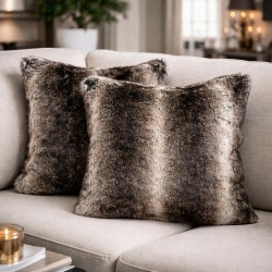 Coussin en fausse fourrure de chinchilla foncé | Coussins et oreillers en fourrure de chinchilla