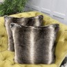 Dark Chinchilla Faux Fur Cushion | Chinchilla Fur Cushions and Pillows