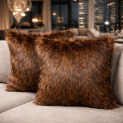 Faux Fur Pillows | Brown Fur Cushion Covers | Raynard Fur Cushions
