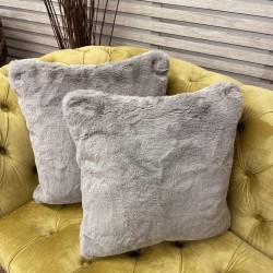 Faux Fur Cushions Richmond Taupe | Taupe Fur Pillows | Pale Grey Cushions