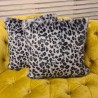 Grey Leopard Faux Fur Cushion | Animal Print Fur Pillow, Cushion Cover
