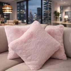 Coussin en fausse fourrure rose Richmond | Oreiller en fourrure rose | Coussin en fourrure rose