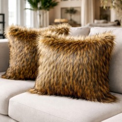 Coussin en fausse fourrure de renard roux | Coussins et oreillers en fourrure de renard | Housse de coussin