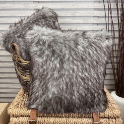 European Wolf Fur Cushion Covers | Long-Haired Fur Cushions and Pillows