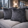 Richmond Graphite Fur Cushions | Grey Fur Pillows | Grey Sofa Cushions