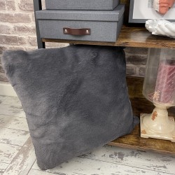 Richmond Graphite Fur Cushions | Grey Fur Pillows | Grey Sofa Cushions