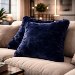 Richmond Navy Fur Cushions | Navy Faux Fur Cushions | Blue Cushion