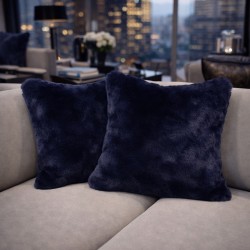 Richmond Navy Fur Cushions | Navy Faux Fur Cushions | Blue Cushion