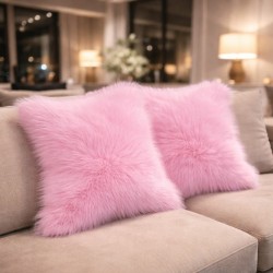 Bubble-gum Faux Fur Cushions | Pink Faux Fur Cushion | Pink Fur Cushion
