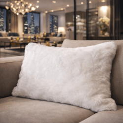 Richmond Cream Rectangular Fur Cushions | Rectangular Faux Fur Cushions |