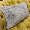 Ash Rectangle Fur Cushions | Rectangular Grey Faux Fur Cushions