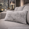 Ash Rectangle Fur Cushions | Rectangular Grey Faux Fur Cushions
