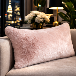 Richmond Pink Rectangular Fur Cushion | Rectangular Faux Fur Cushions |
