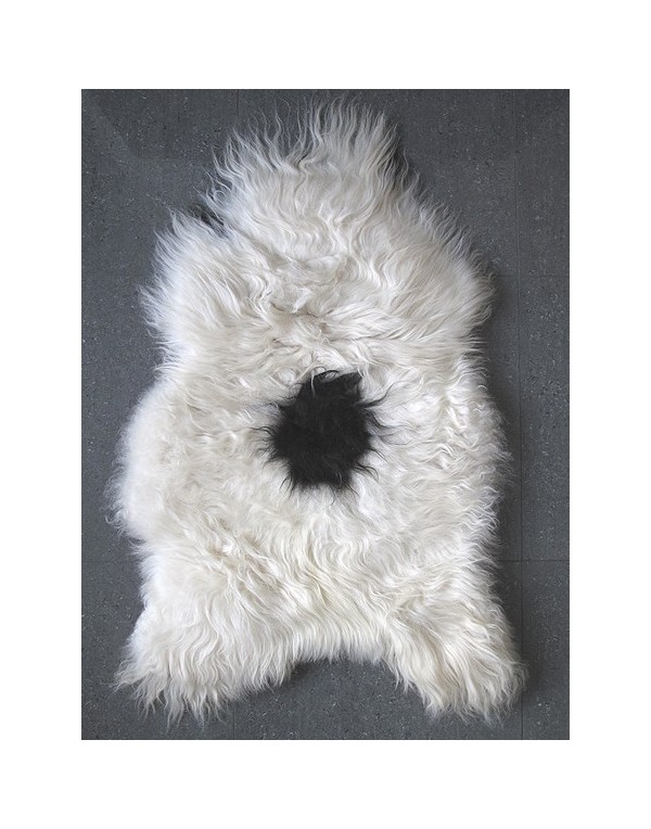 Sheepskin Rugs, Black & White Icelandic Sheepskin Rug 0138 , faux-fur-throws