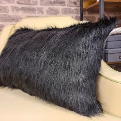 Black Bear Rectangular Cushions | Rectangular Faux Fur Cushions