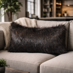 Coussin rectangulaire Ours brun | Coussin rectangulaire en fausse fourrure brune