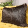 Brown Bear Rectangular Cushion | Brown Rectangular Faux Fur Cushions