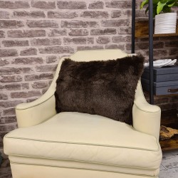 Bison Rectangular Faux Fur Cushions | Rectangular Brown Fur Cushions