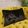 Black Panther Rectangular Fur Cushions | Rectangular Black Fur Pillows