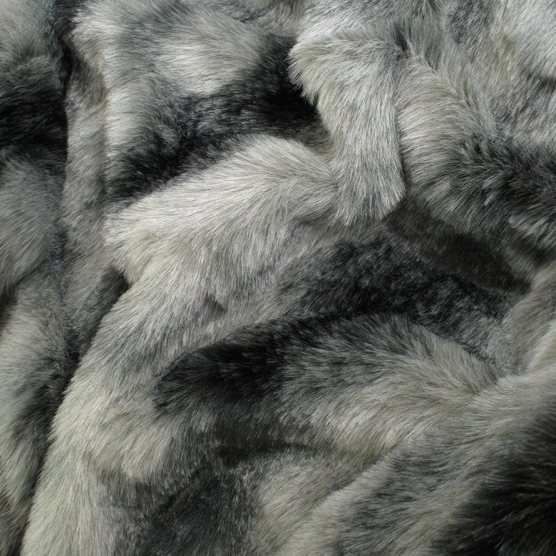 Black Wolf Rectangular Cushions | Striped Rectangular Faux Fur Cushion