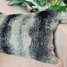 Black Wolf Rectangular Fur Cushion | Wolf Rectangular Faux Fur Cushion