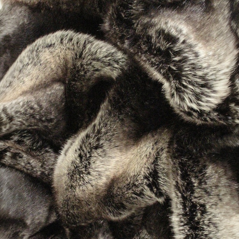 Dark Chinchilla Rectangular Fur Cushion | Rectangular Faux Fur Cushion